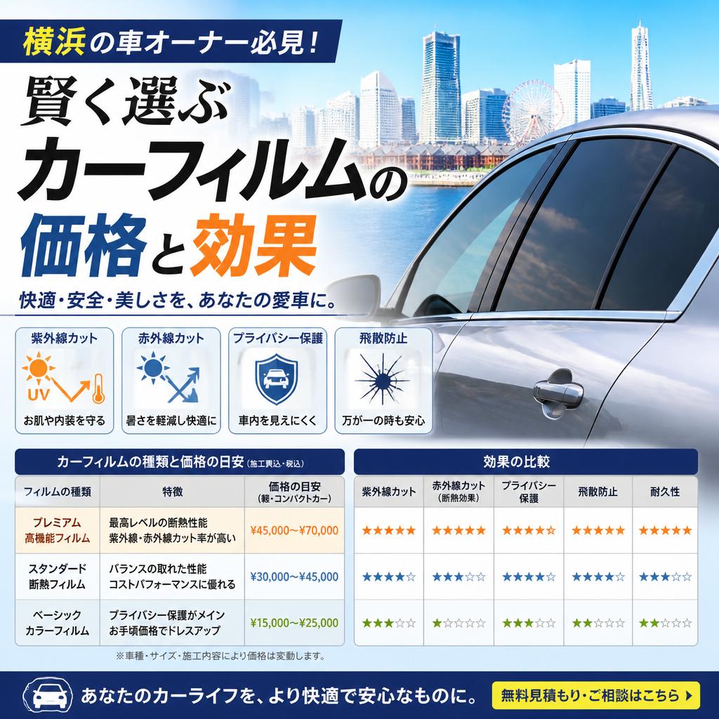 横浜の車オーナー必見！賢く選ぶカーフィルムの価格と効果
