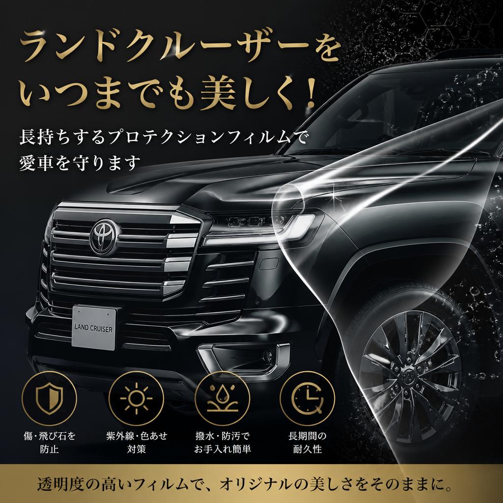 ランドクルーザーをいつまでも美しく！長持ちするプロテクションフィルムで愛車を守ります