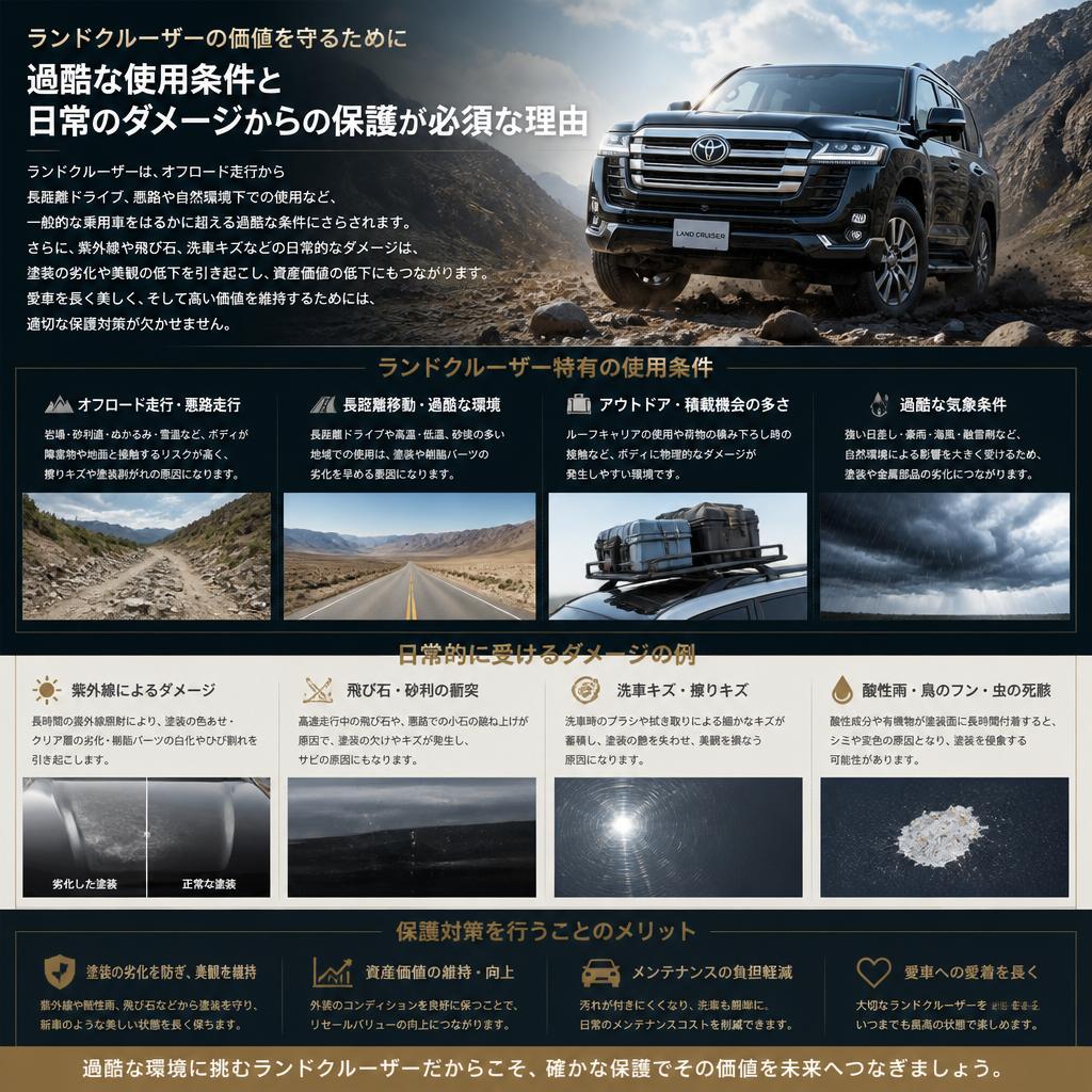 なぜランドクルーザーにプロテクションフィルムが必要なのか？
