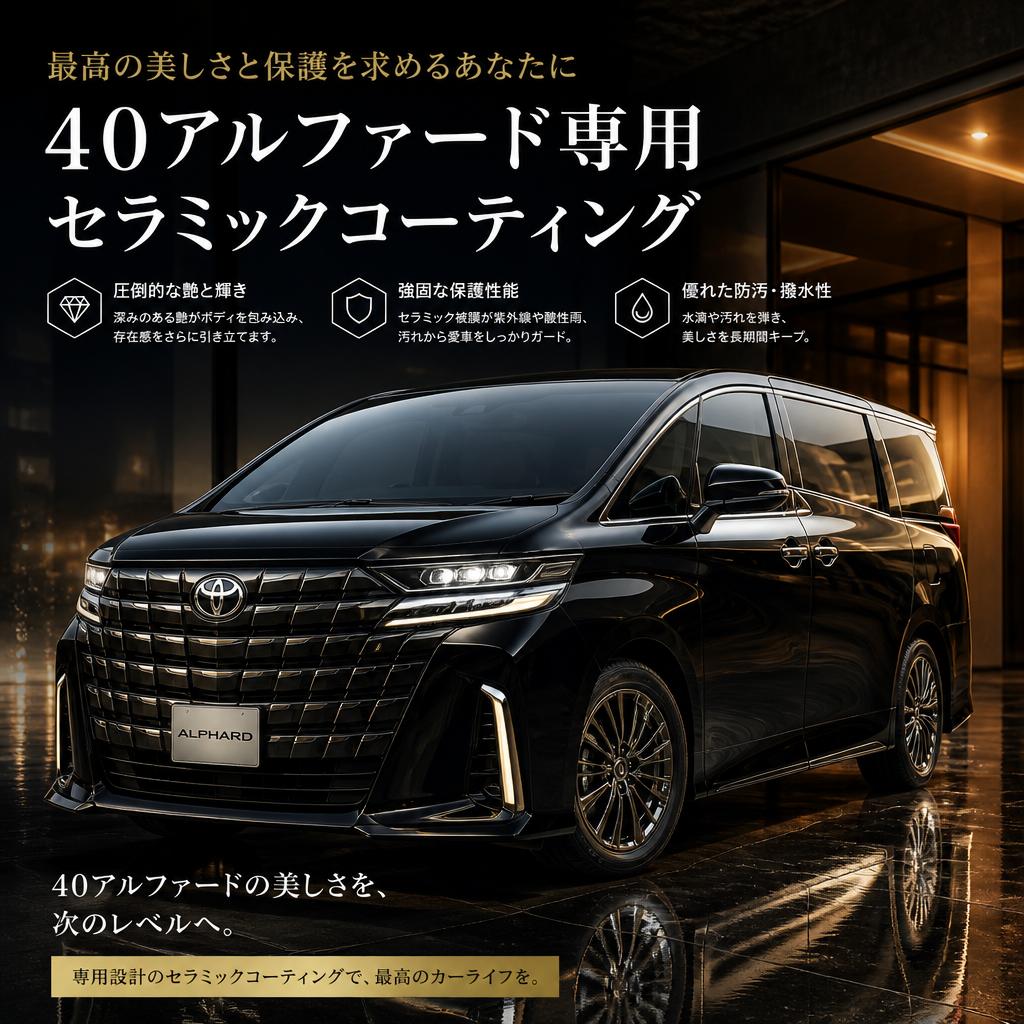 最高の美しさと保護を求めるあなたに、40アルファード専用セラミックコーティング